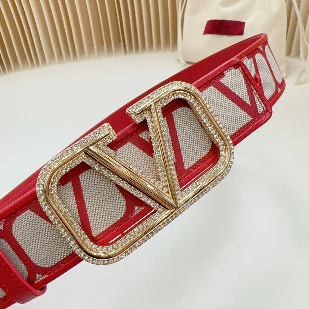 Valentino Garavani vlogo signature belt in glossy calfskin 40mm