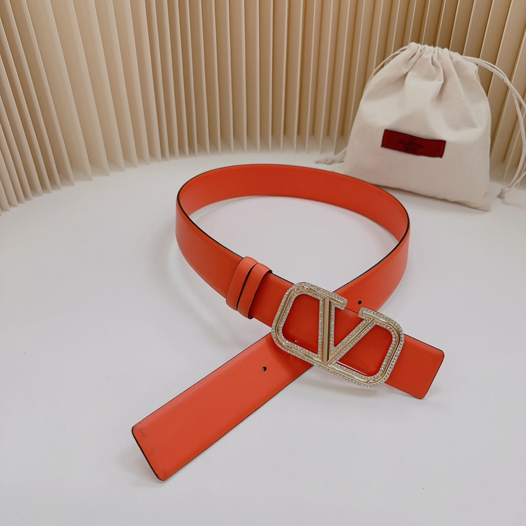 Valentino Garavani vlogo signature belt in glossy calfskin 40mm