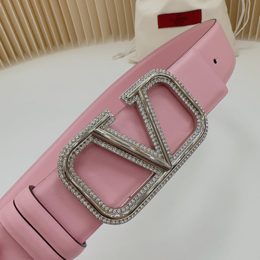 VALENTINO GARAVANI Vlogo Signature Belt In Glossy Calfskin 40mm