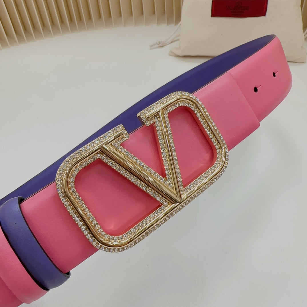 VALENTINO GARAVANI Vlogo Signature Belt In Glossy Calfskin 40mm