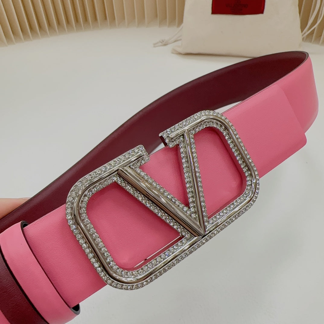VALENTINO GARAVANI Vlogo Signature Belt In Glossy Calfskin 40mm