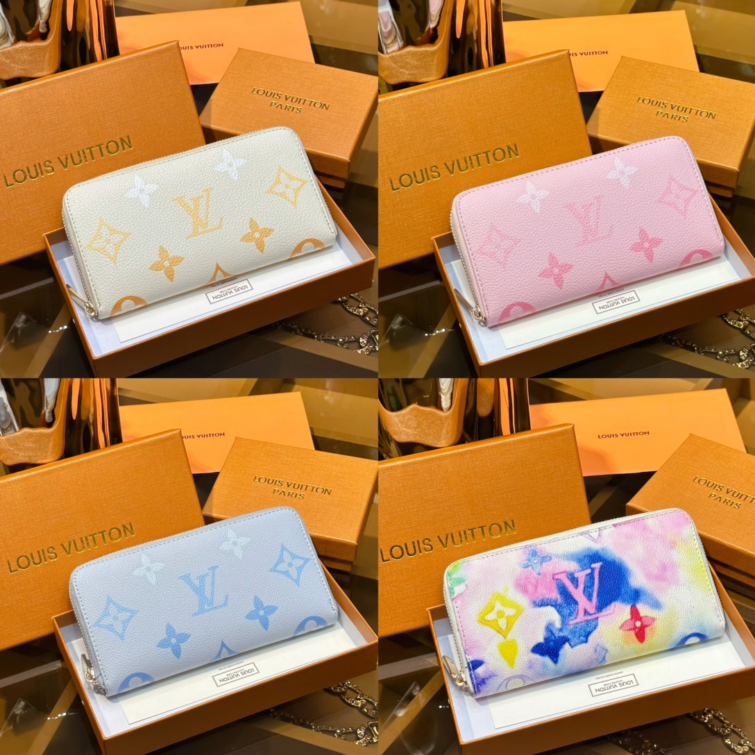 LOUIS VUITTON Monogram Giant By The Pool Zippy Wallet Resort Beige- VIP