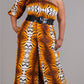 KaraChic African Print Smocked Jumpsuit- FG