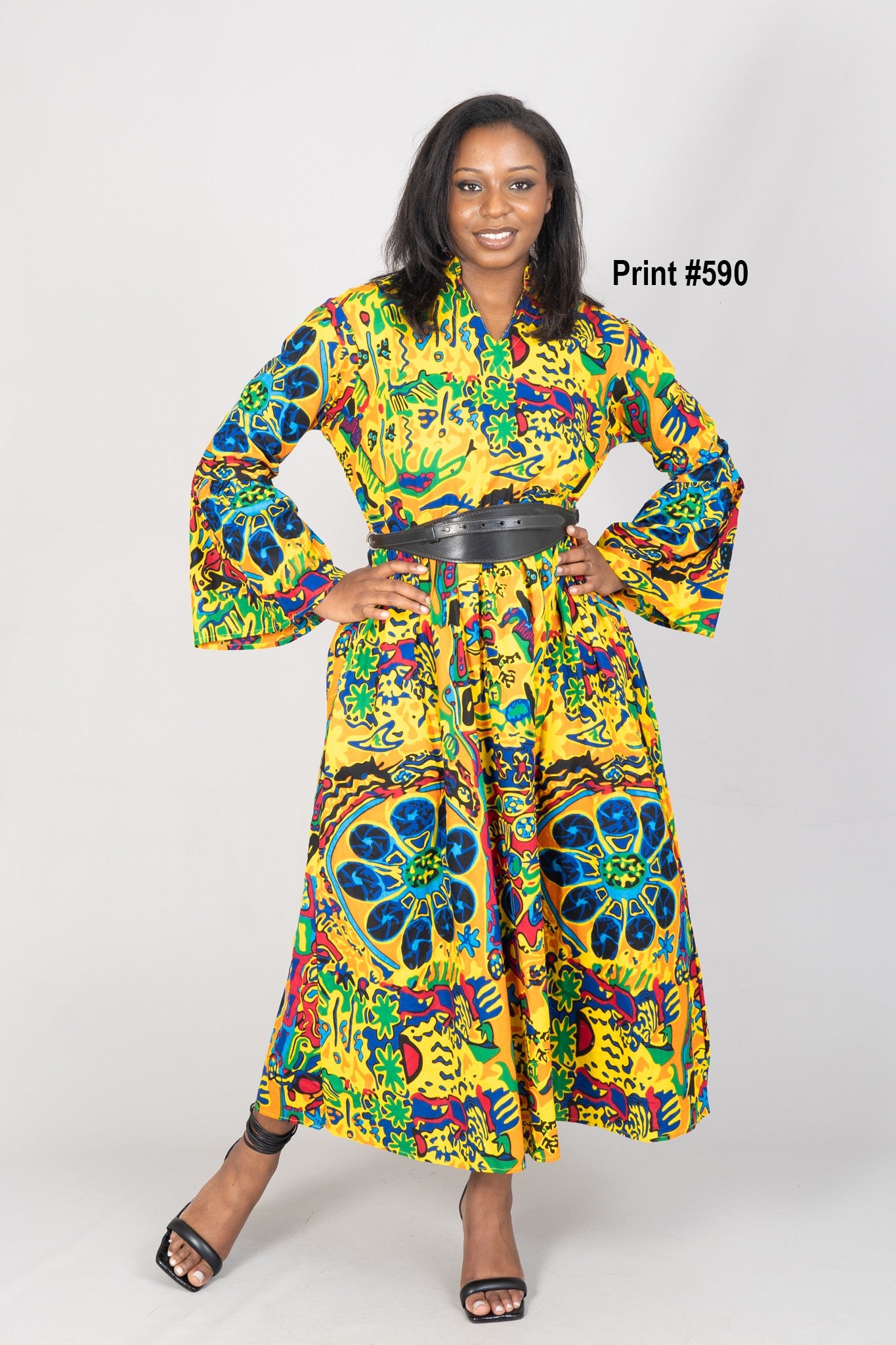 KaraChic African Print Maxi Dress- FG