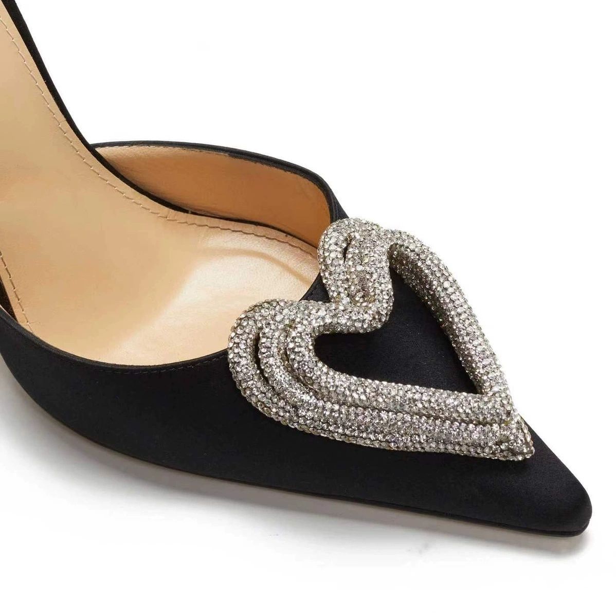 Mach & Mach Triple Heart Embellished Pointed Toe Pumps