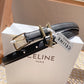 Celine Women Medium Triomphe Belt in Textile and Calfskin