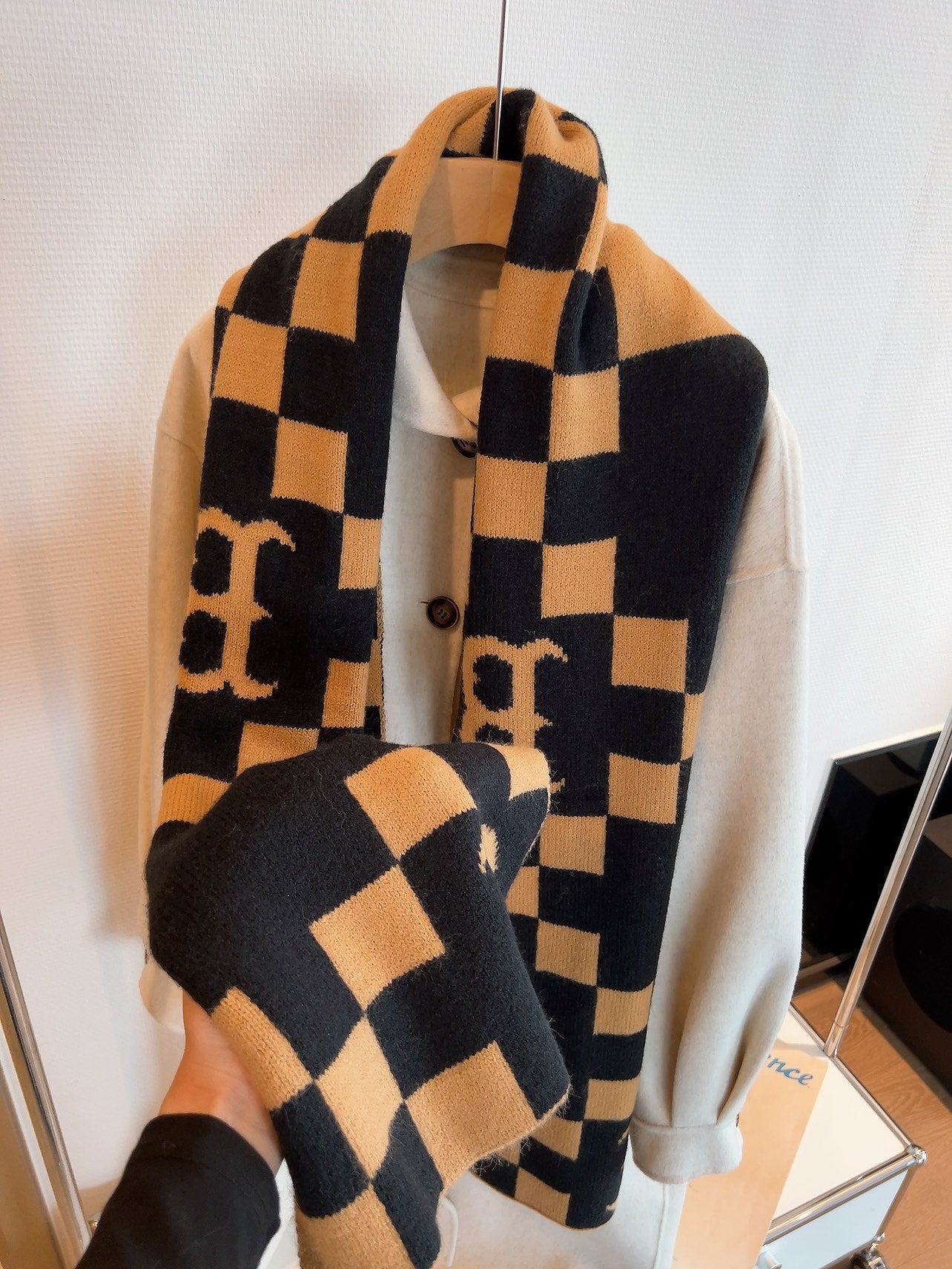 Burberry Lightweight Giant Check Wool & Silk Scarf