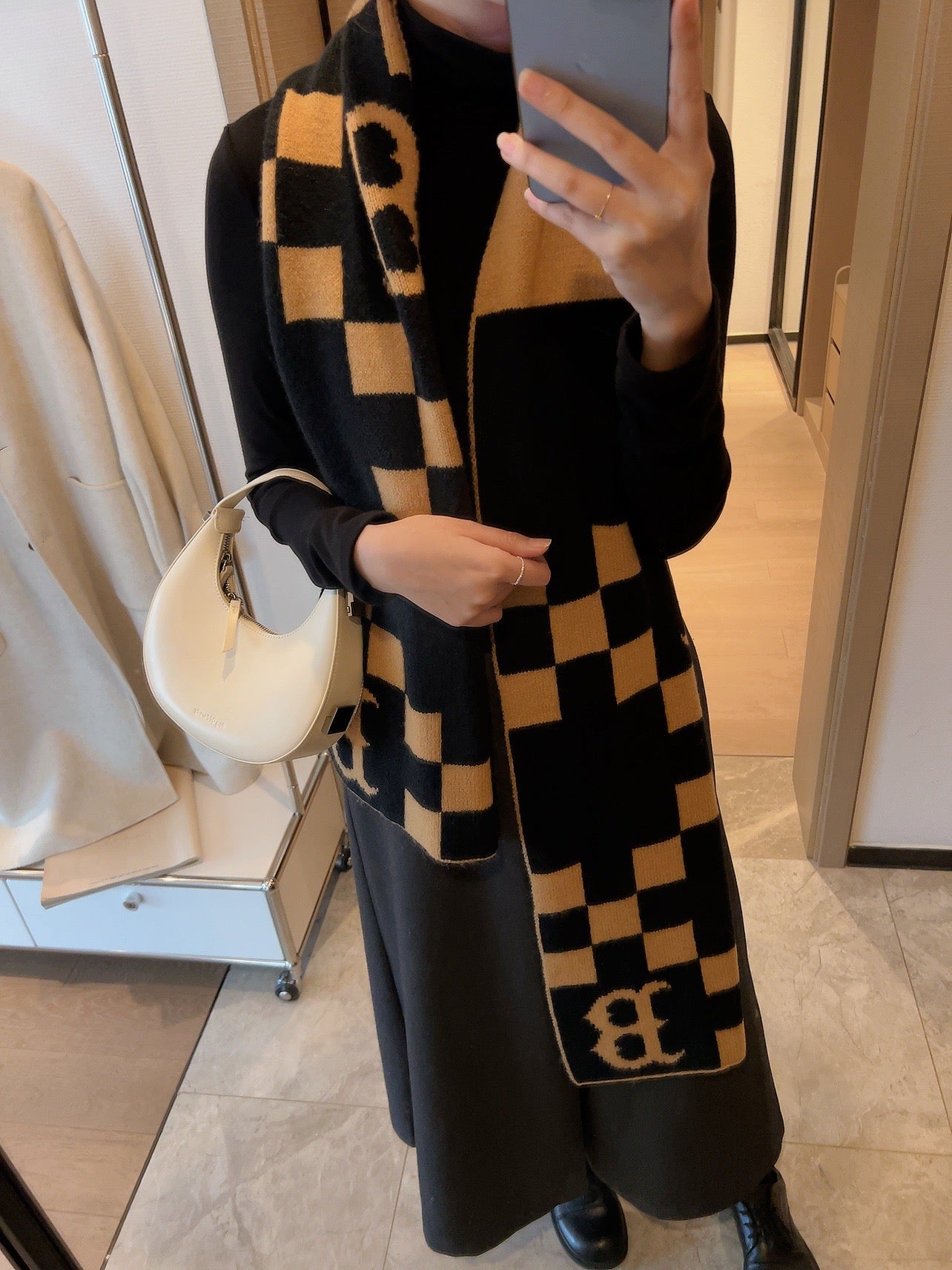 Burberry Lightweight Giant Check Wool & Silk Scarf