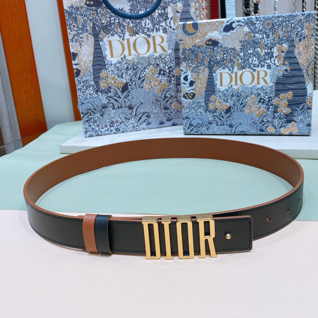 Christian Diorr | Unisex Leather Logo Belts