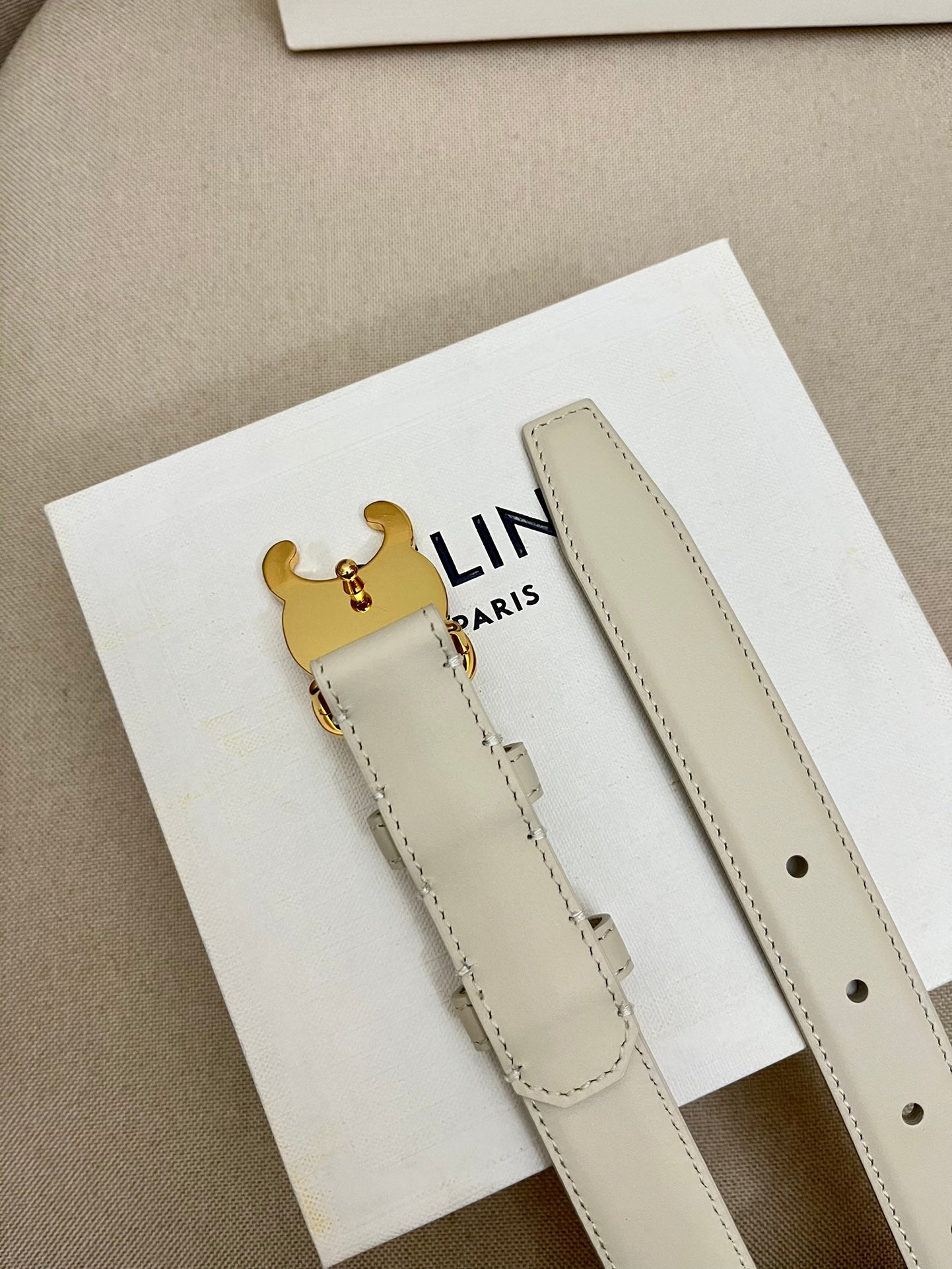 CELINE | Unisex Leather Logo Belts