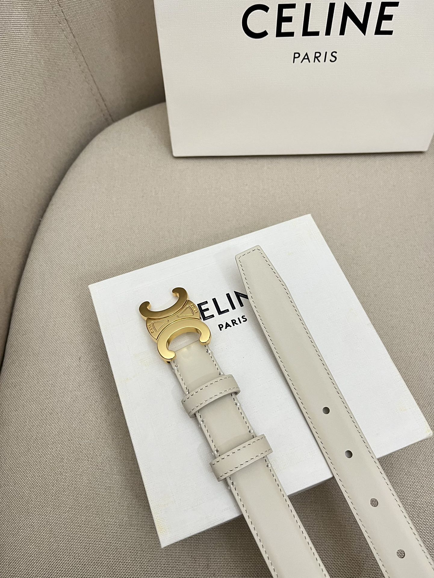 CELINE | Unisex Leather Logo Belts