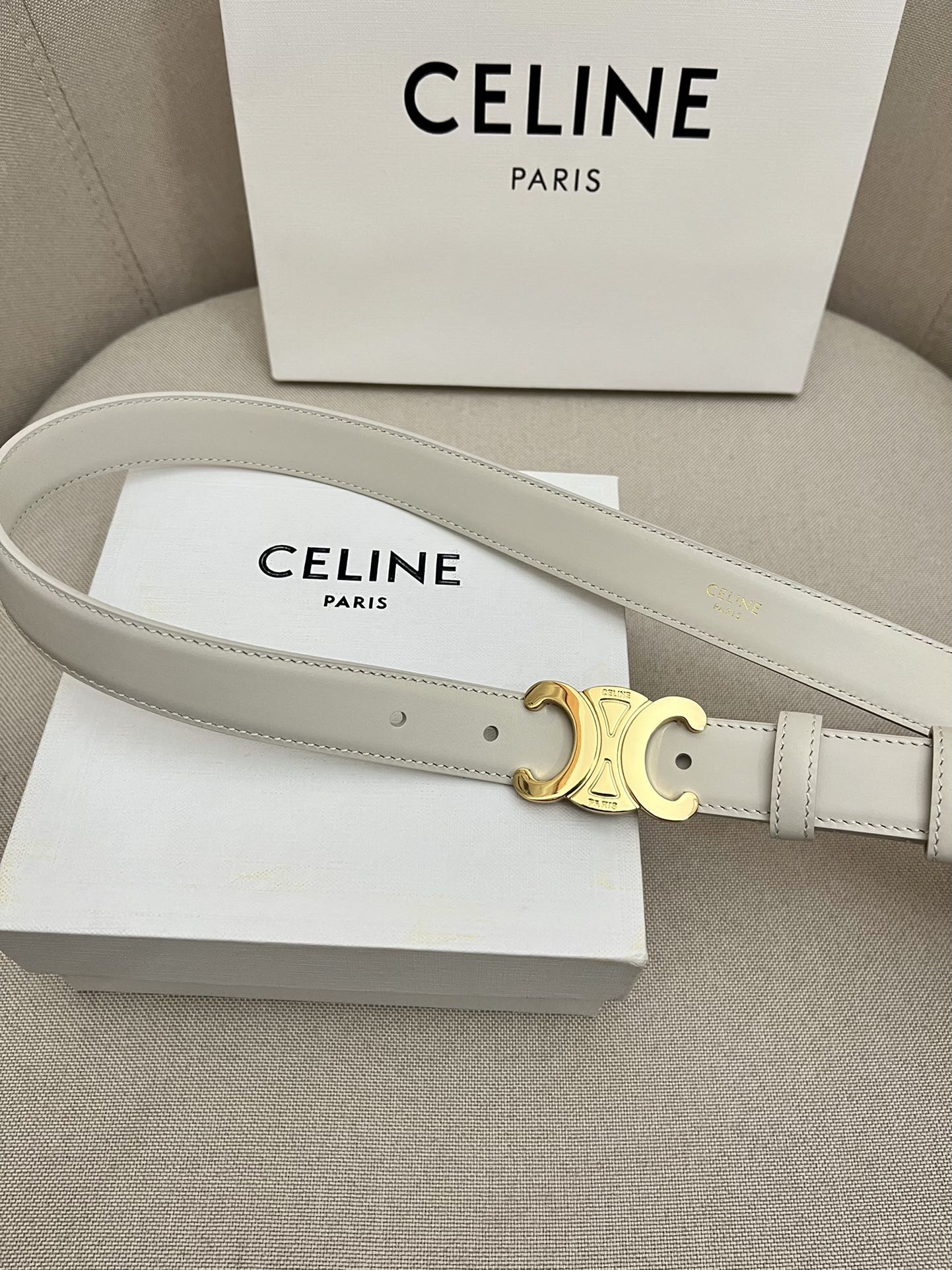 CELINE | Unisex Leather Logo Belts