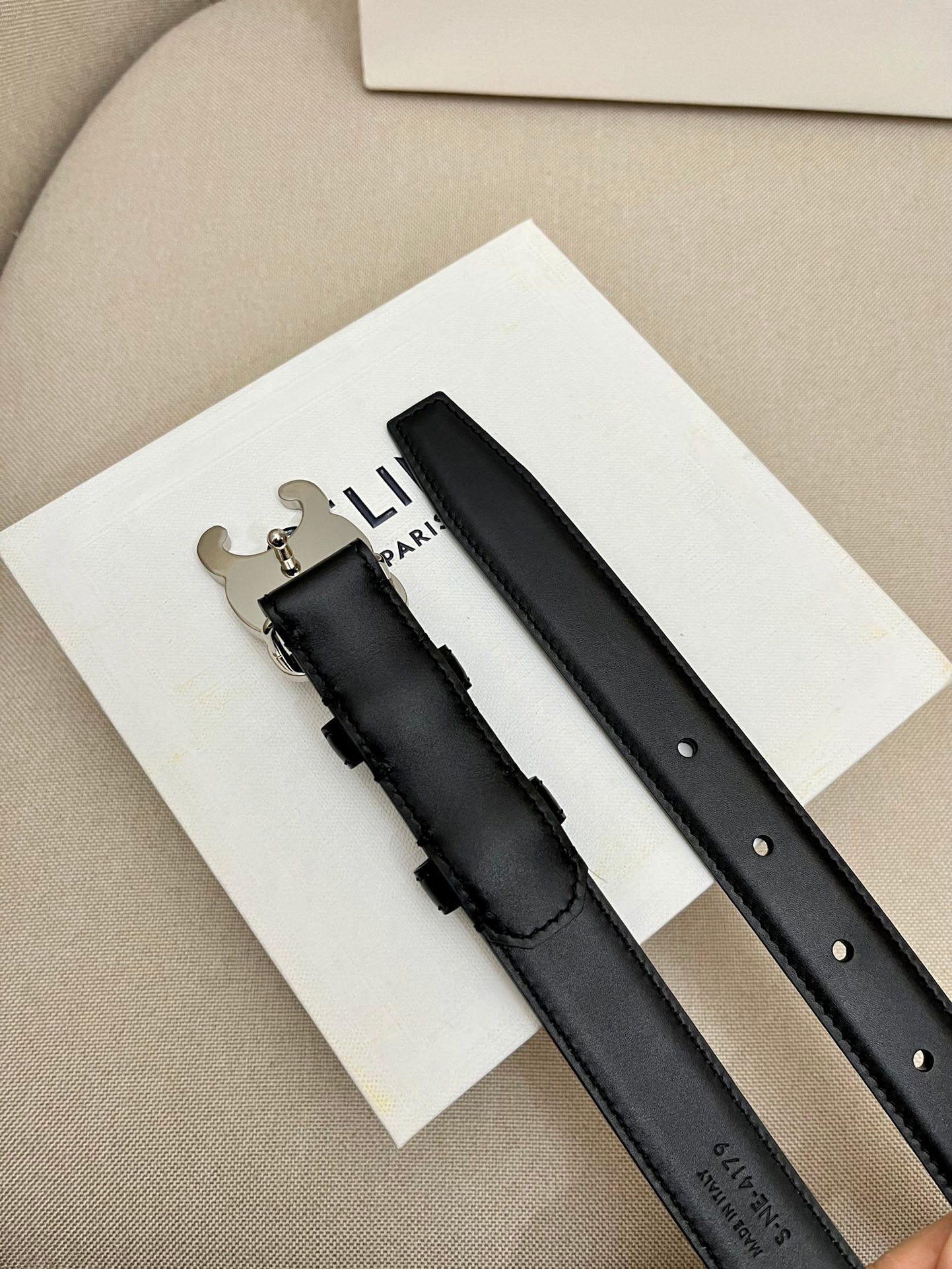 CELINE | Unisex Leather Logo Belts