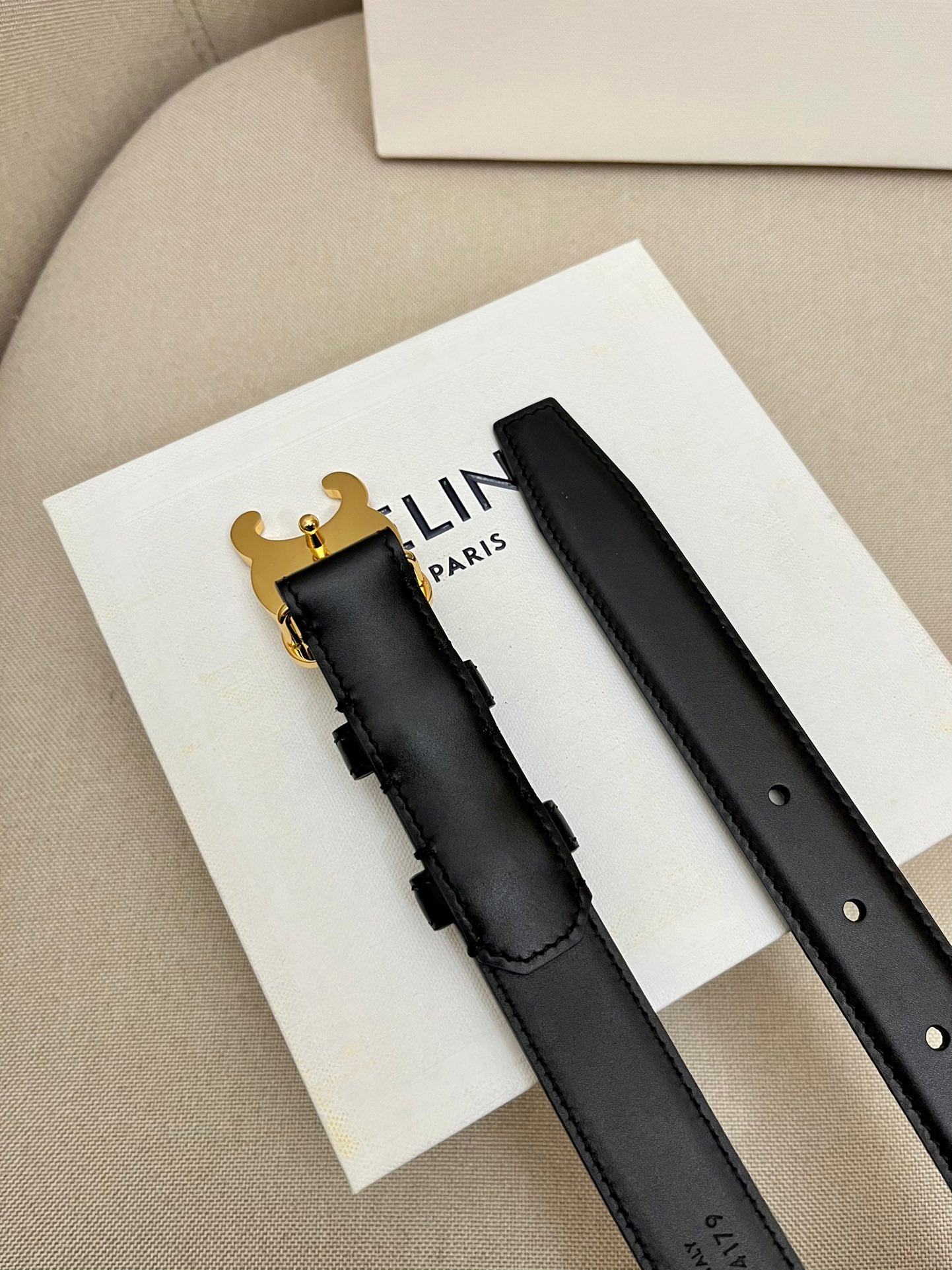 CELINE | Unisex Leather Logo Belts