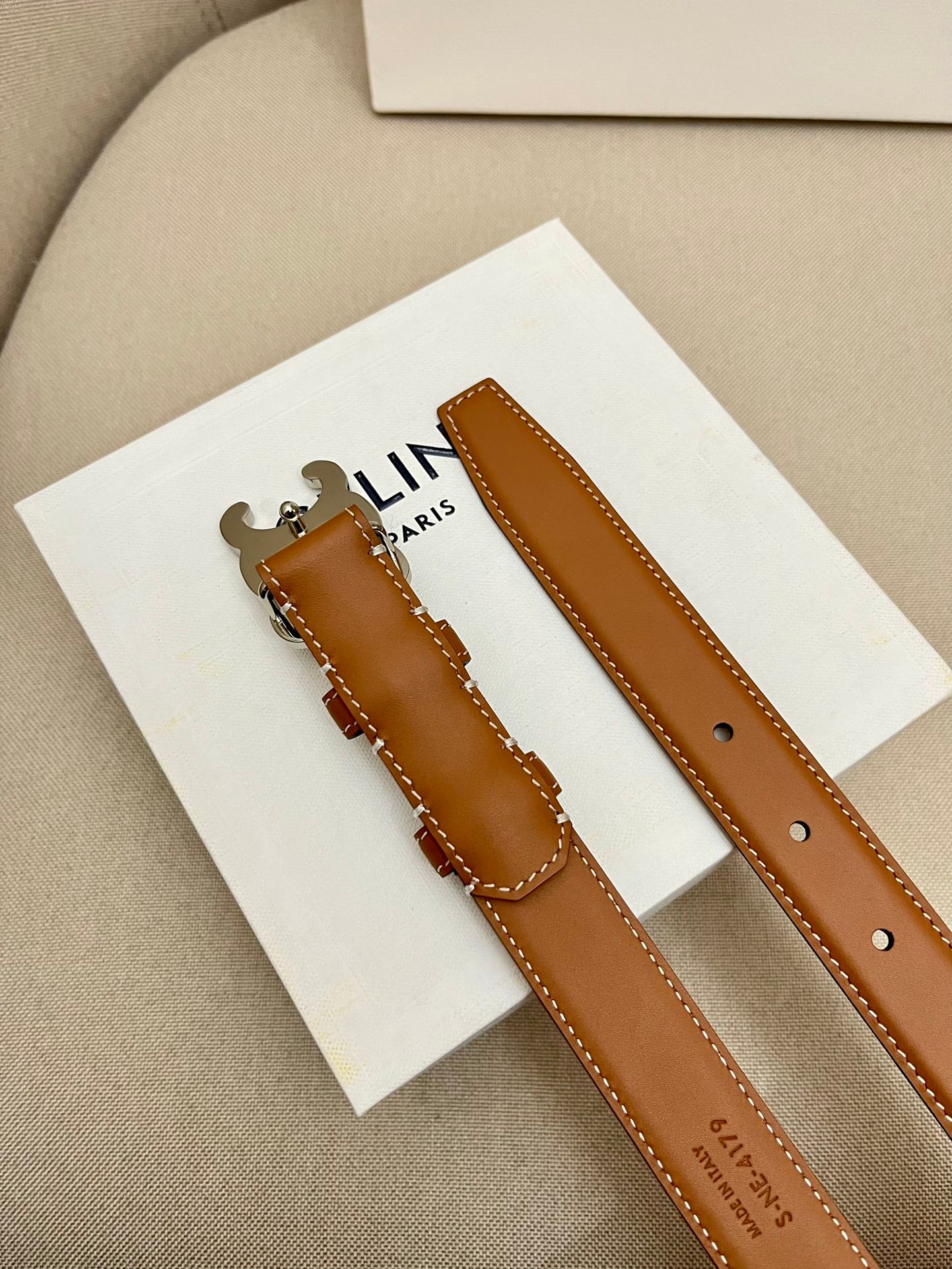 CELINE | Unisex Leather Logo Belts