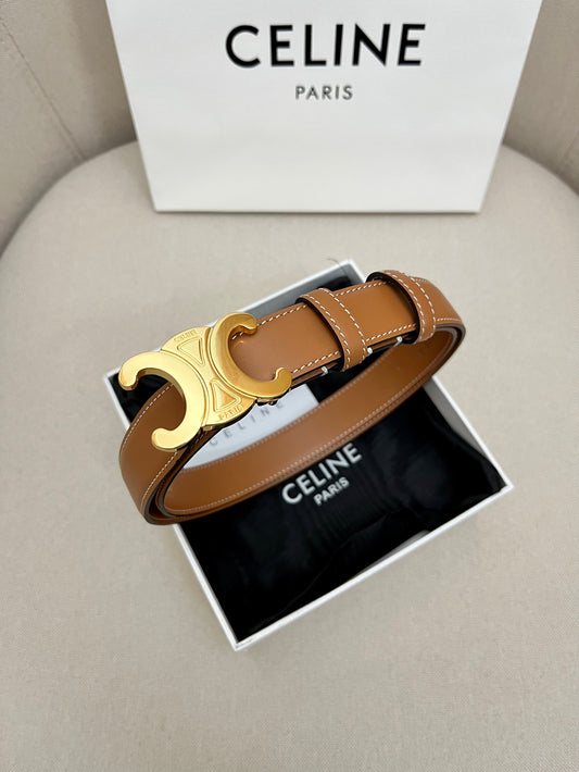 CELINE | Unisex Leather Logo Belts