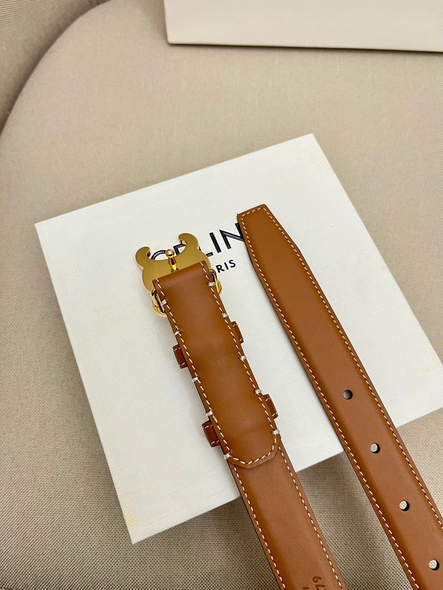 CELINE | Unisex Leather Logo Belts