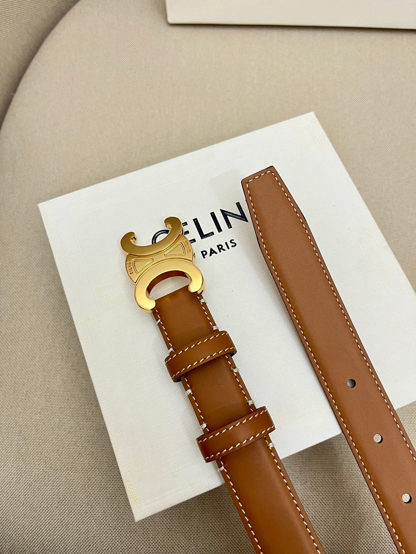 CELINE | Unisex Leather Logo Belts