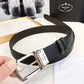 Prada Saffiano leather logo detail reversible belt