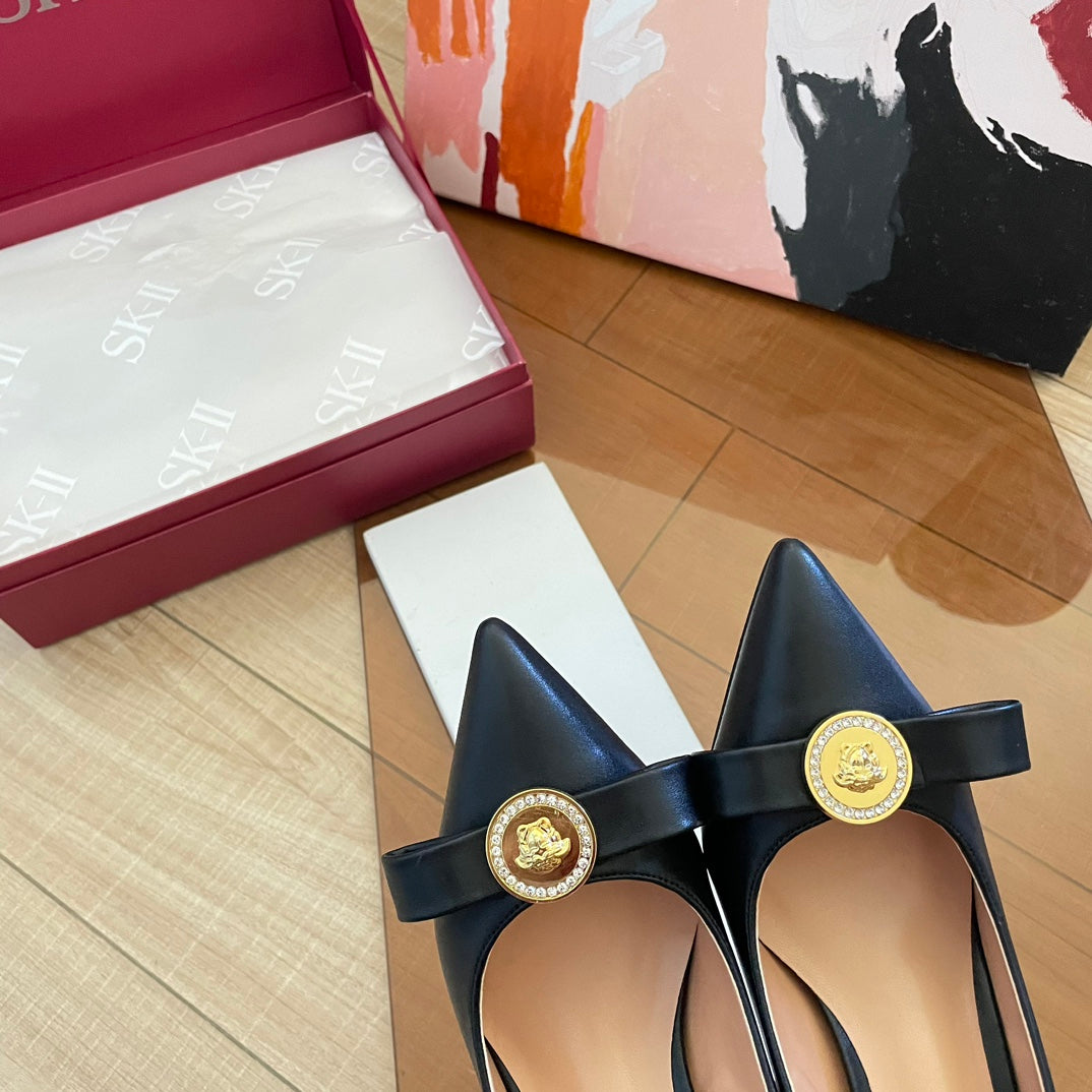 Versace Medusa Bow Patent Pumps