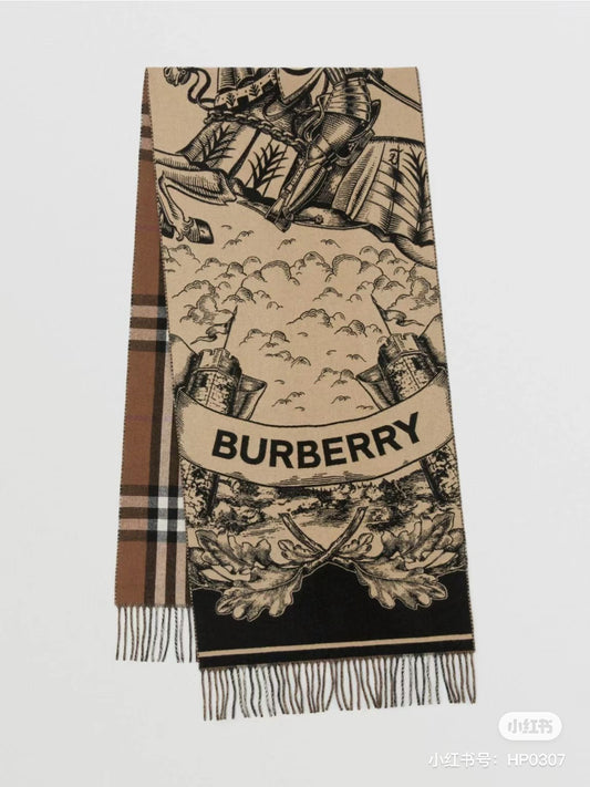 Burberry Lightweight Giant Check Wool & Silk Scarf