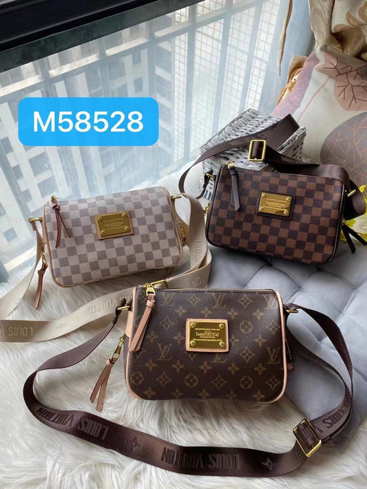 Ladies Elegant Vintage Plaid Pattern Shoulder Bag-