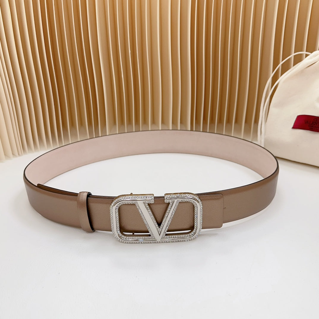 Valentino Garavani   vlogo signature belt in glossy calfskin 40mm