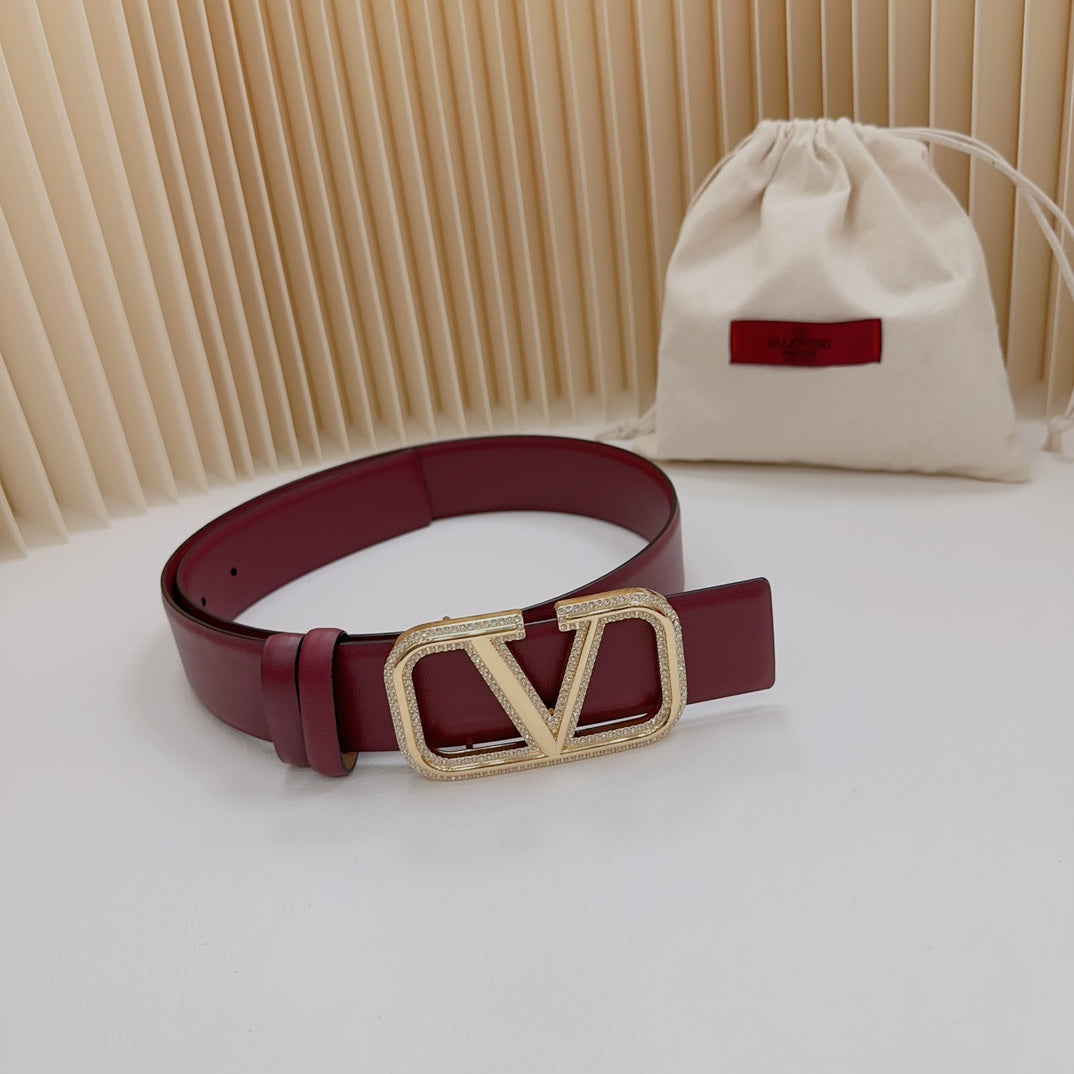 Valentino Garavani   vlogo signature belt in glossy calfskin 40mm