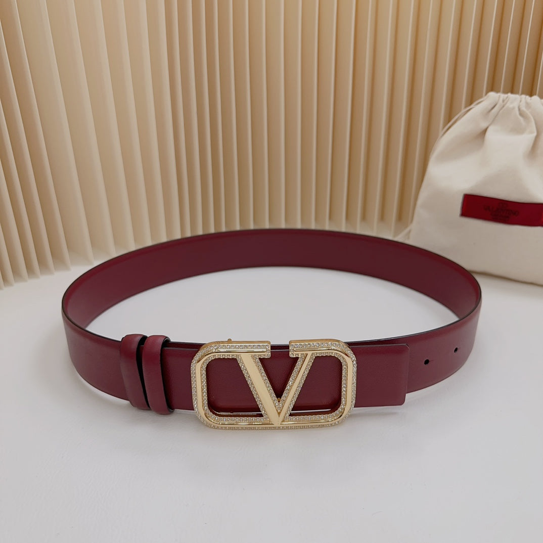 Valentino Garavani   vlogo signature belt in glossy calfskin 40mm