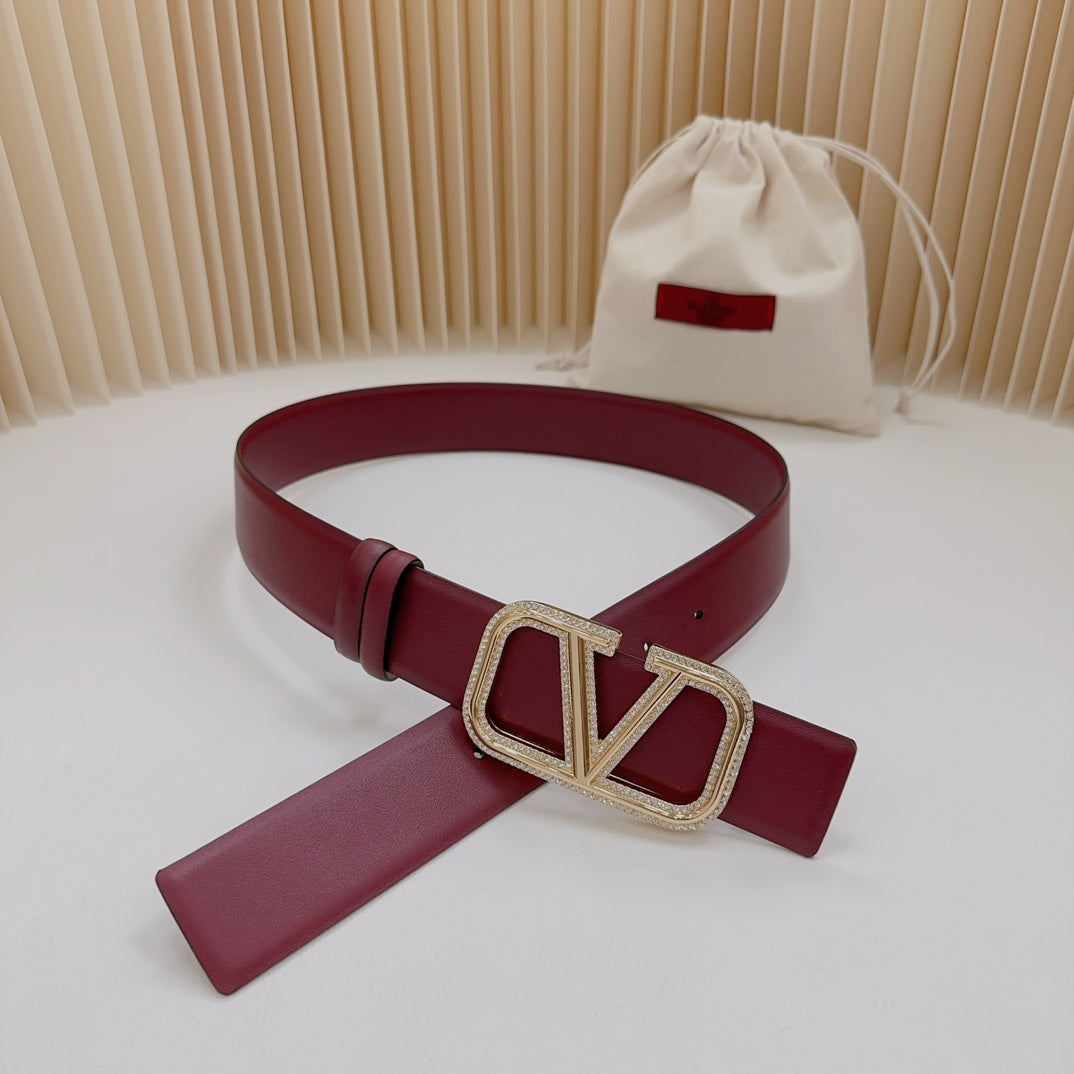 Valentino Garavani   vlogo signature belt in glossy calfskin 40mm