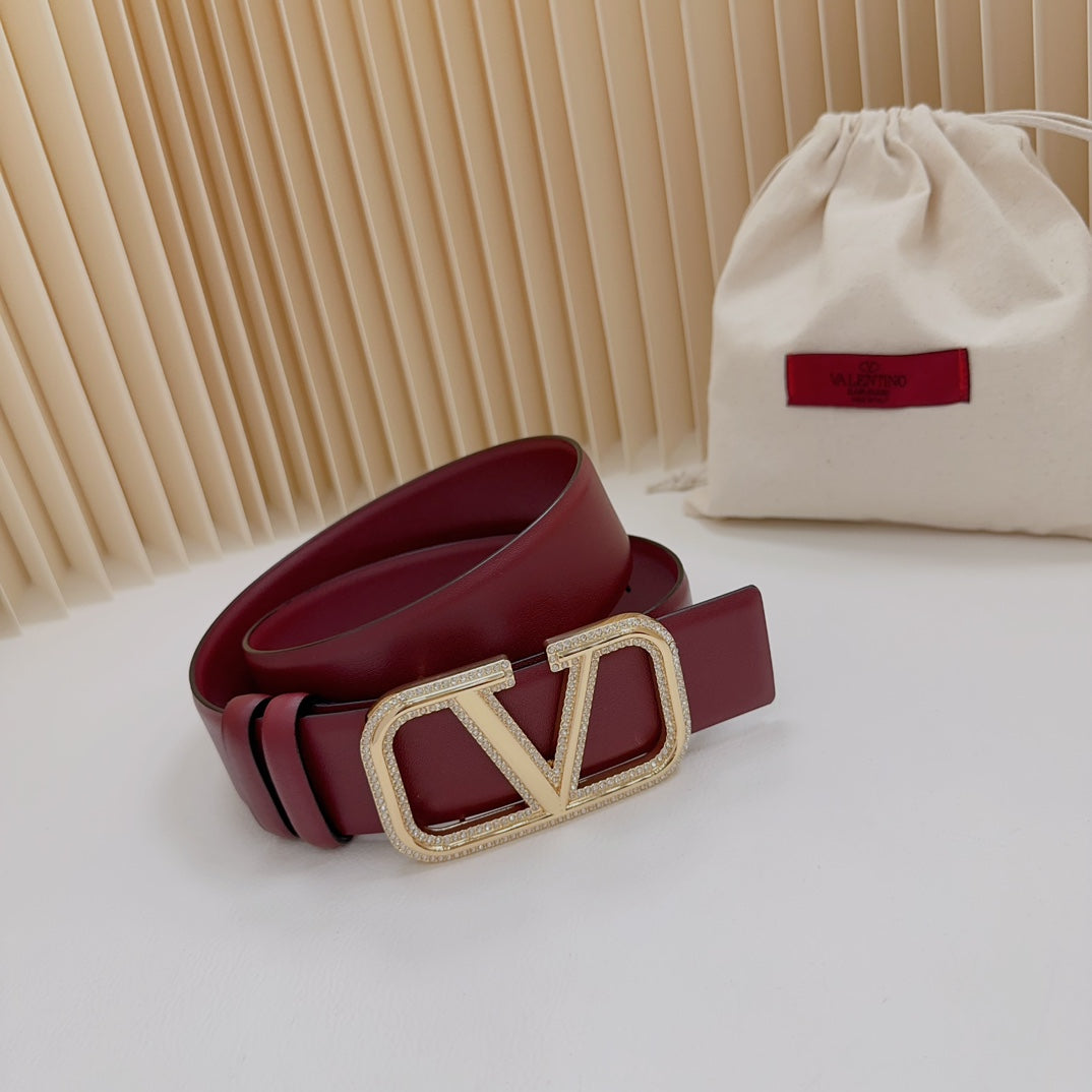 Valentino Garavani   vlogo signature belt in glossy calfskin 40mm