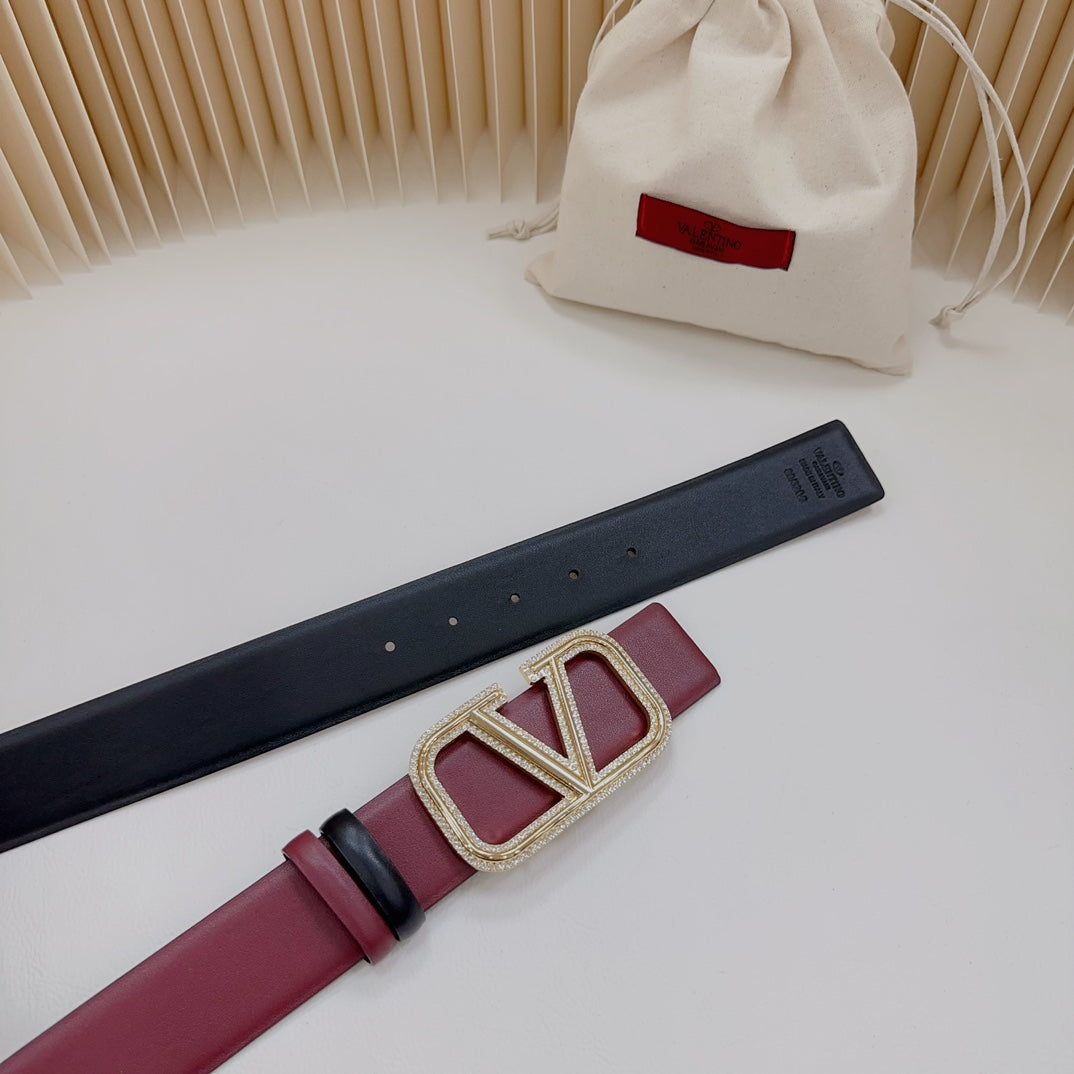 Valentino Garavani   vlogo signature belt in glossy calfskin 40mm