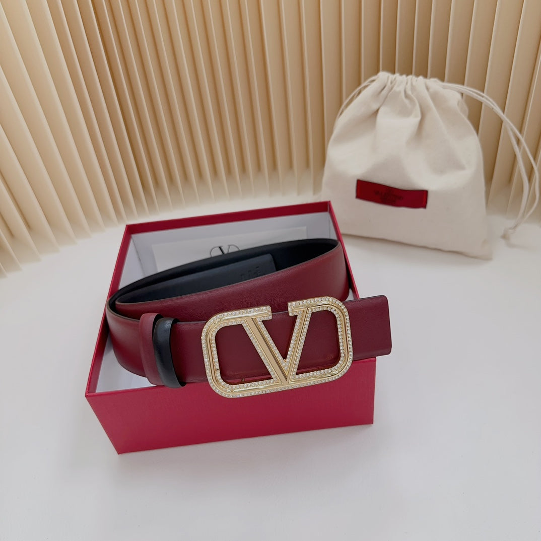 Valentino Garavani   vlogo signature belt in glossy calfskin 40mm