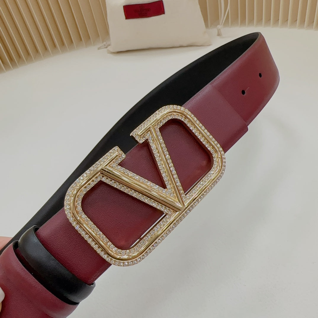 Valentino Garavani   vlogo signature belt in glossy calfskin 40mm