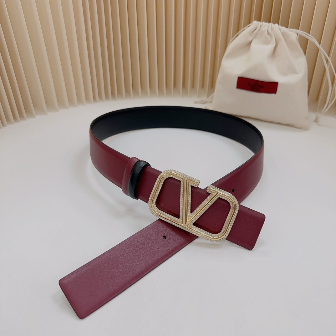 Valentino Garavani   vlogo signature belt in glossy calfskin 40mm