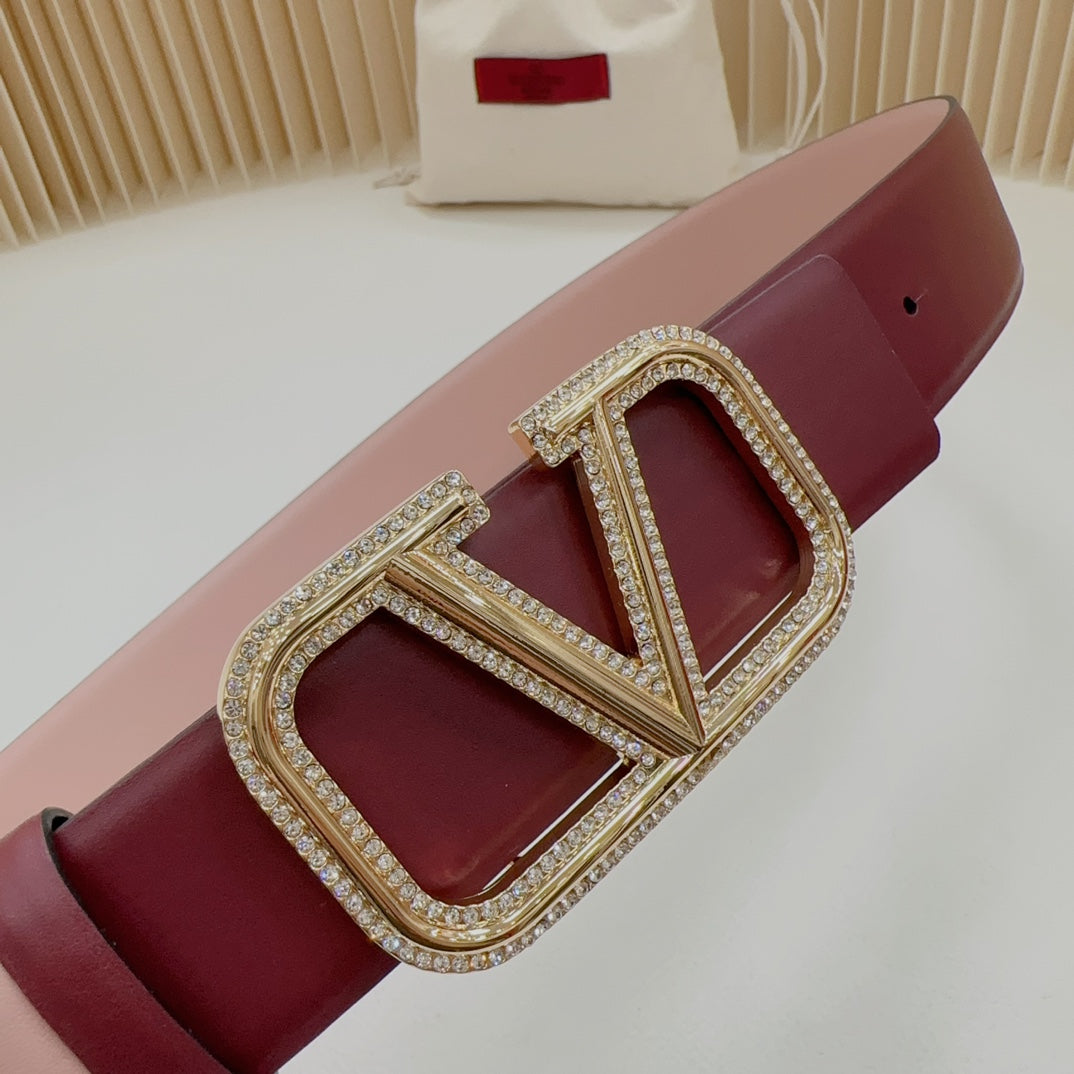 Valentino Garavani   vlogo signature belt in glossy calfskin 40mm