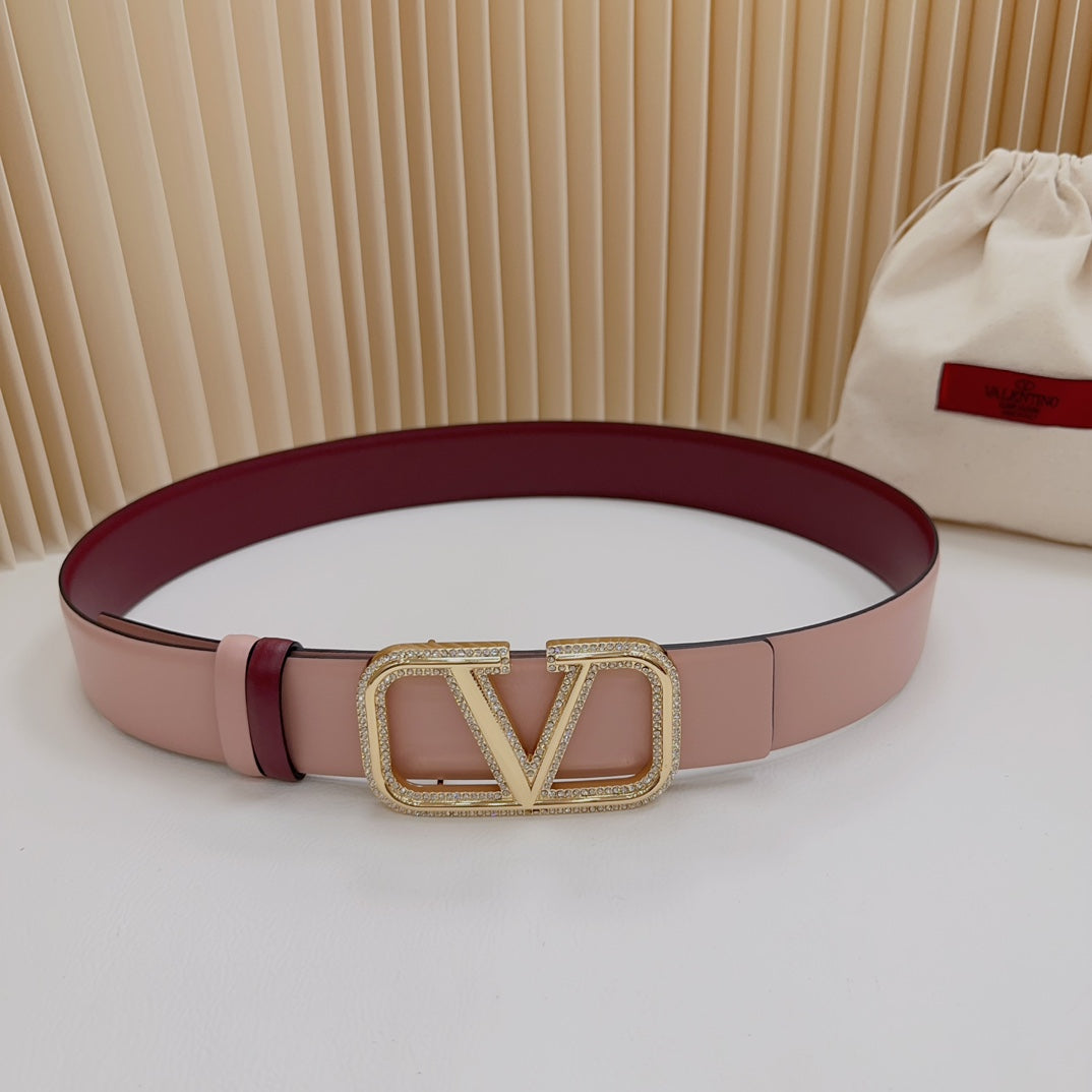 Valentino Garavani   vlogo signature belt in glossy calfskin 40mm