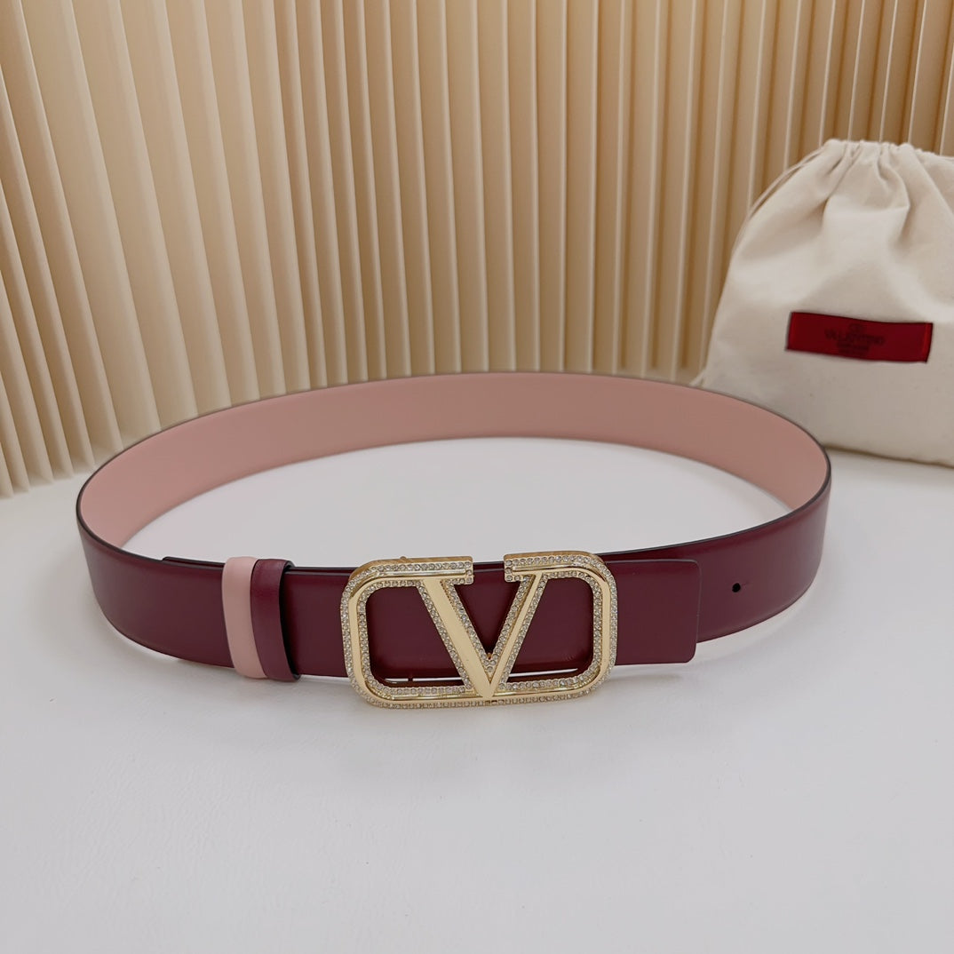 Valentino Garavani   vlogo signature belt in glossy calfskin 40mm