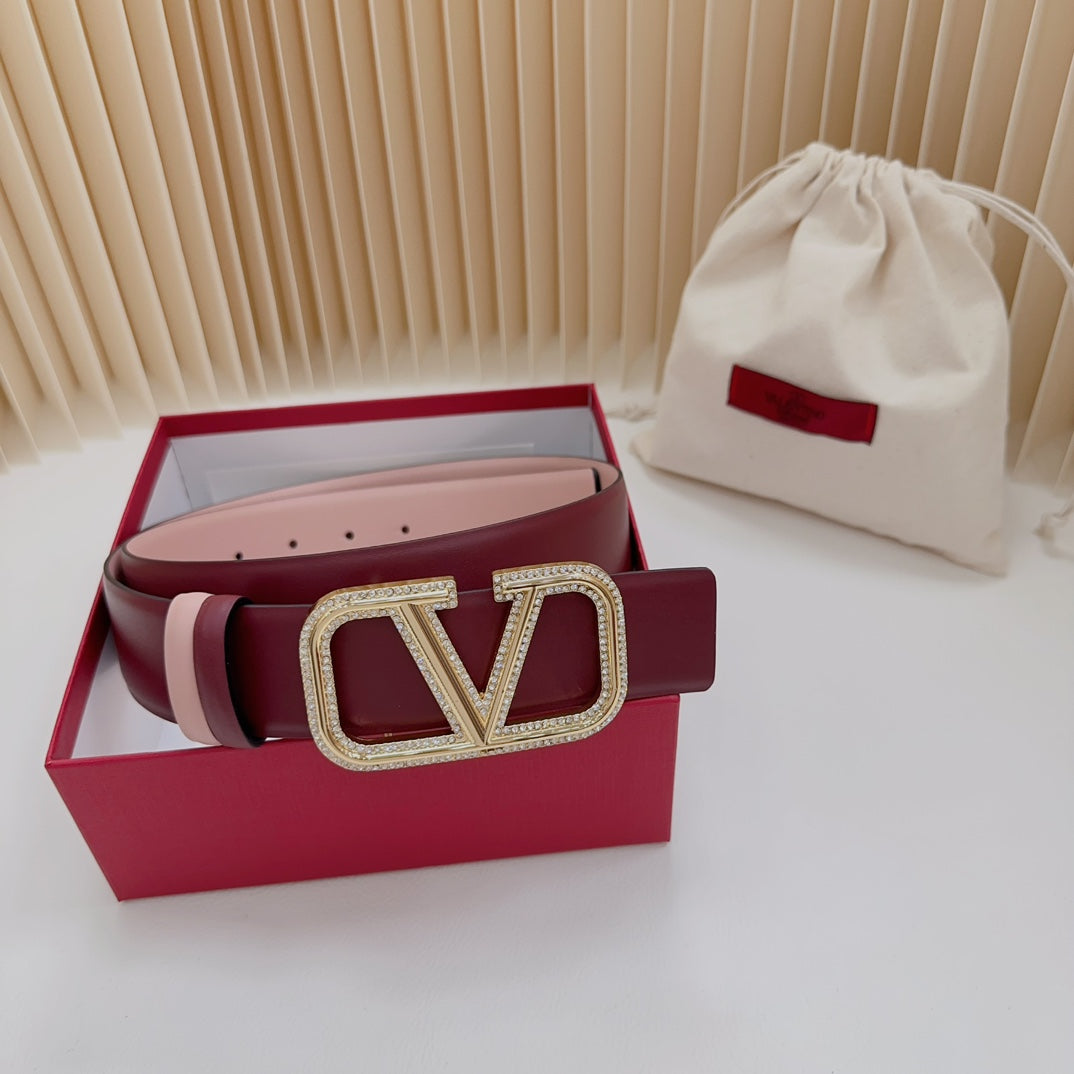 Valentino Garavani   vlogo signature belt in glossy calfskin 40mm