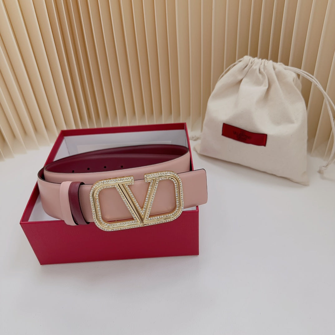 Valentino Garavani   vlogo signature belt in glossy calfskin 40mm