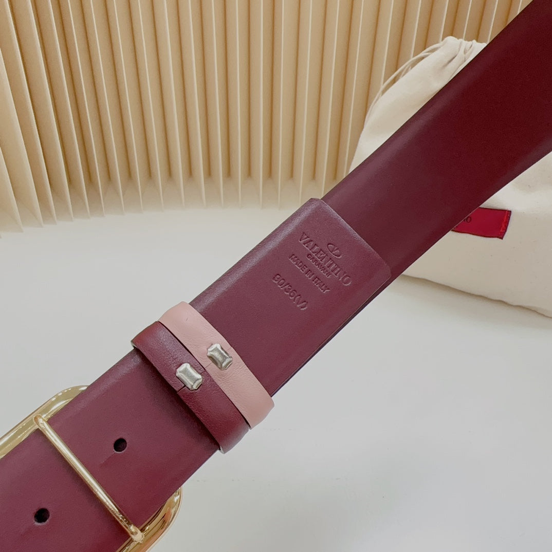 Valentino Garavani   vlogo signature belt in glossy calfskin 40mm