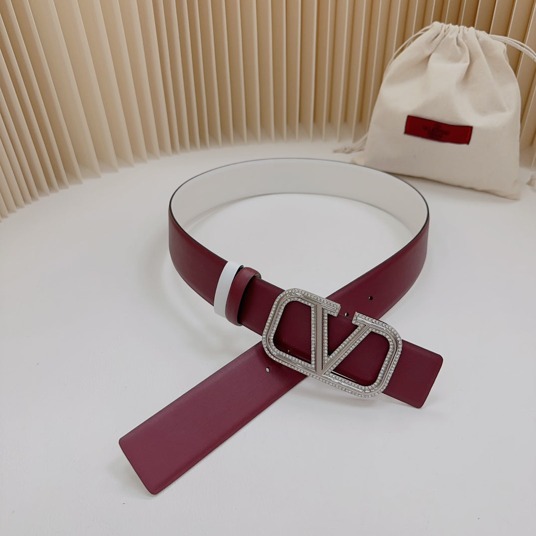 Valentino Garavani   vlogo signature belt in glossy calfskin 40mm