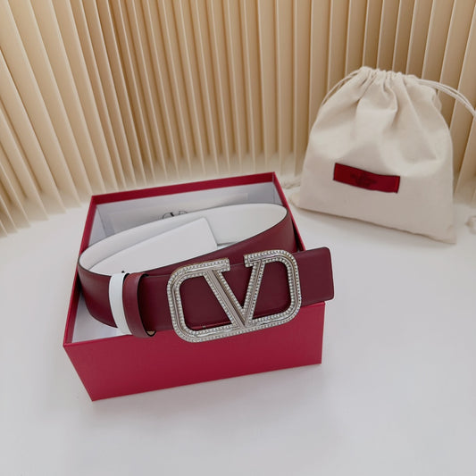 Valentino Garavani   vlogo signature belt in glossy calfskin 40mm