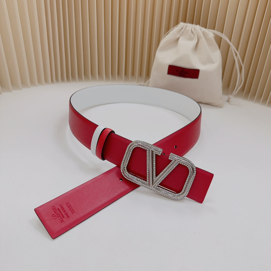 Valentino Garavani   vlogo signature belt in glossy calfskin 40mm