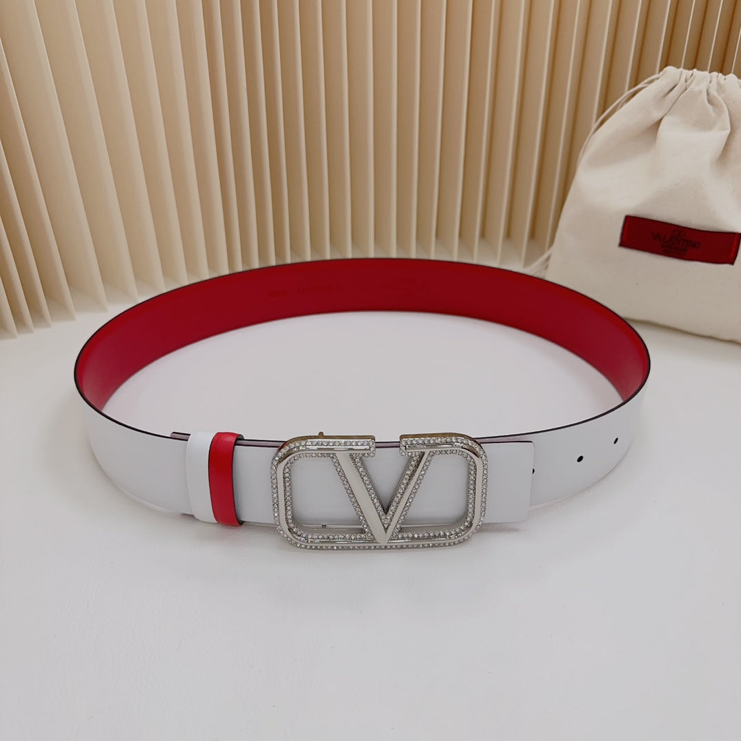 Valentino Garavani   vlogo signature belt in glossy calfskin 40mm