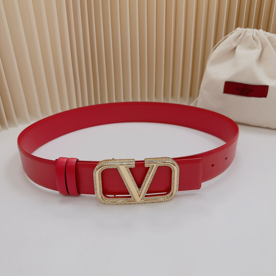 Valentino Garavani   vlogo signature belt in glossy calfskin 40mm