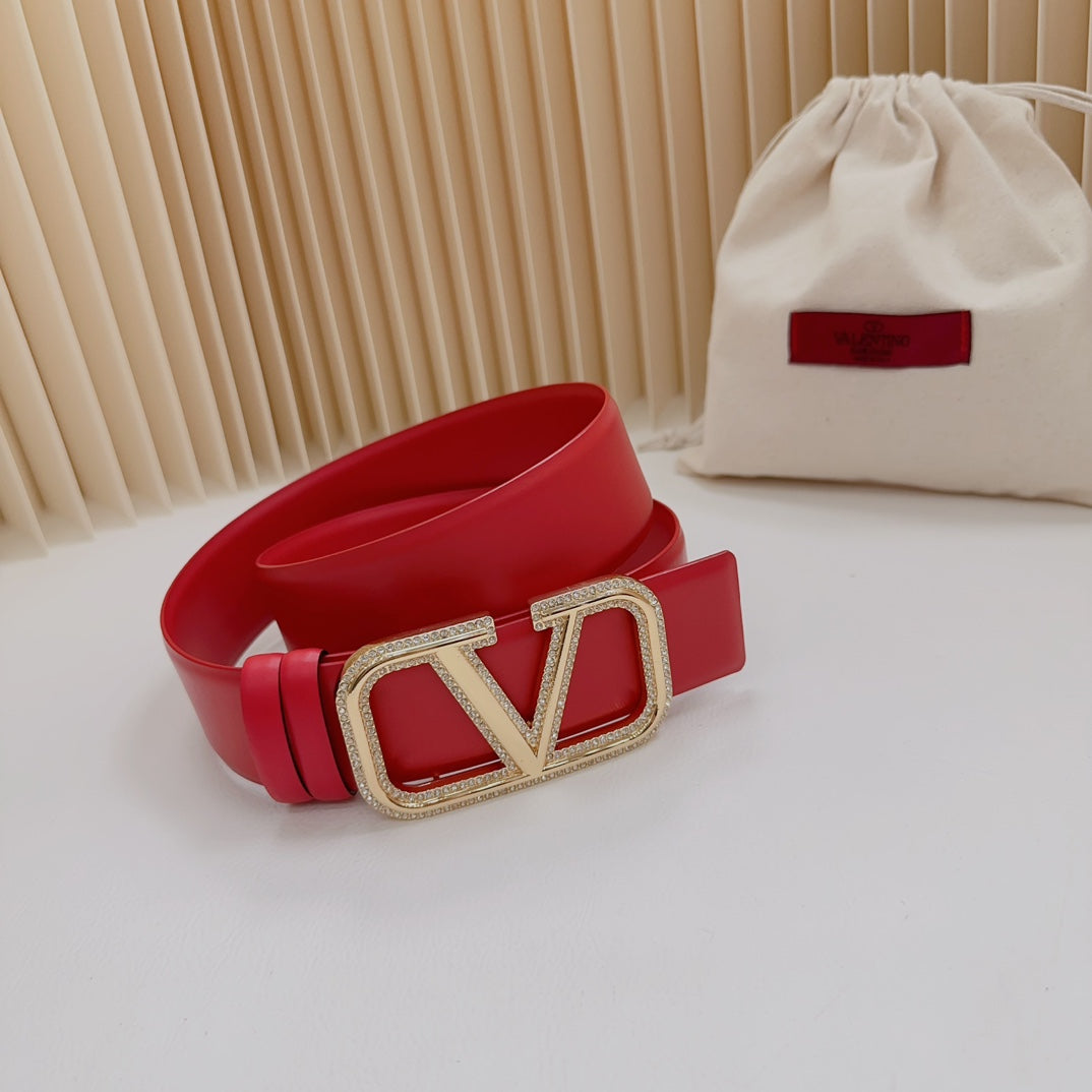 Valentino Garavani   vlogo signature belt in glossy calfskin 40mm