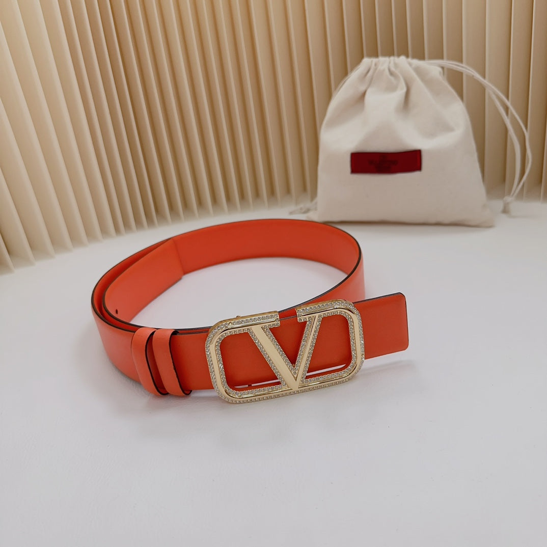 Valentino Garavani   vlogo signature belt in glossy calfskin 40mm