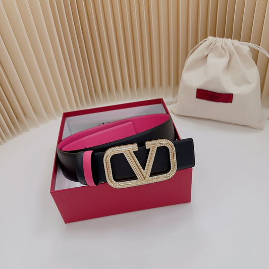 Valentino Garavani   vlogo signature belt in glossy calfskin 40mm