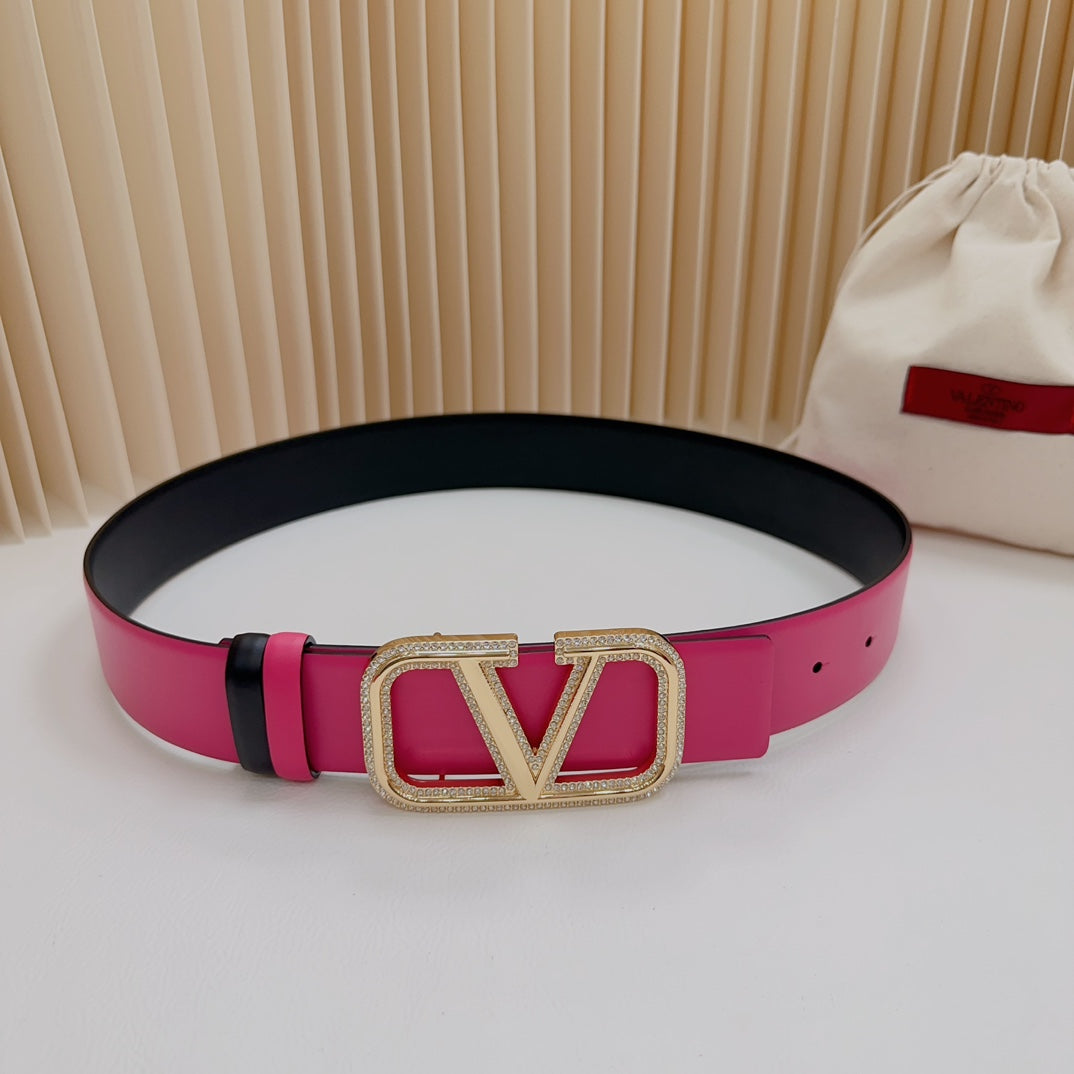 Valentino Garavani   vlogo signature belt in glossy calfskin 40mm